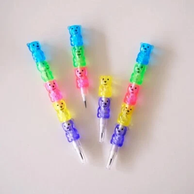 5pcs Gummy Bear Stacking Pencil Stationery School Office Student Supplies Gift - Image 1 of 2