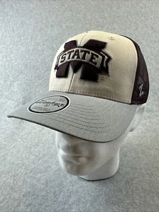 Mississippi State Bulldogs Zephyr Beige Gray Maroon Mesh Dakota SnapBack Hat Cap - Picture 1 of 8