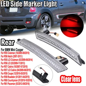 Rear Clear LED Side Marker Light Indicator For BMW Mini Cooper R55 R56 R57 R58 - Picture 1 of 6