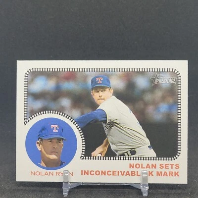 2022 TOPPS  HERITAGE NOLAN RYAN SETS INCONCIEVABLE  K MARK  AA-9 - Image 1 of 2