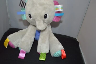 Etiquetas de sonajero bebé elefante Bright Starts 9" gris peluche peluche Y4 Foto 1 de 2