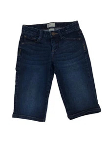 GAP Girls 8 Bermuda Denim Jean Shorts Adjustable Waist 5 Pocket - Picture 1 of 3