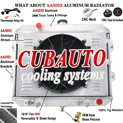 Relé de ventilador de cubierta de radiador de 4 filas apto para Nissan Datsun 280ZX 1981 1982 1983 2,8 L L L6 Foto 1 de 4