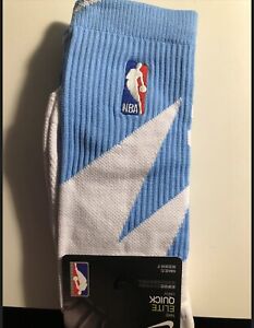 New Nike NBA Elite Basketball Crew Socks White Blue Adult Size XL One Pair Only