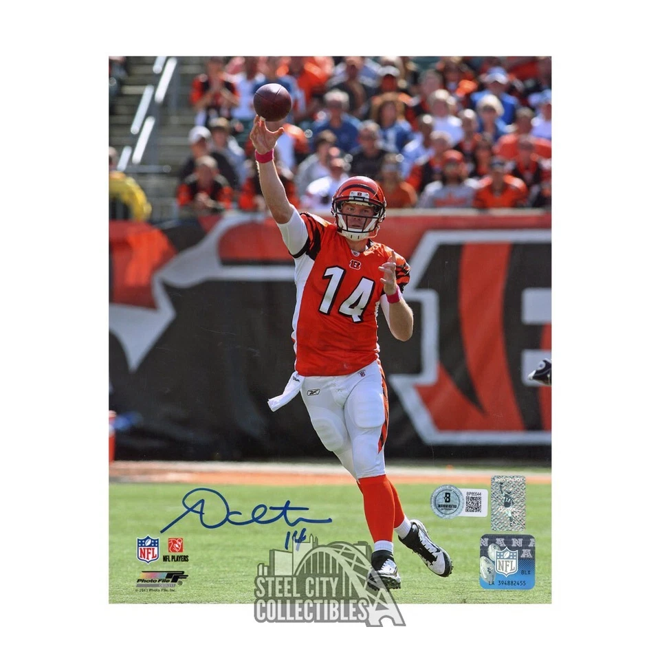 Foto de futebol americano autografada por Andy Dalton Cincinnati 8x10 - BAS - Imagem 1 de 1