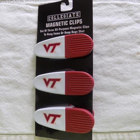 NCAA Virginia Tech Hokies Magnetic Clips Refrigerator Chips Mail All Purpose 3pc Cover