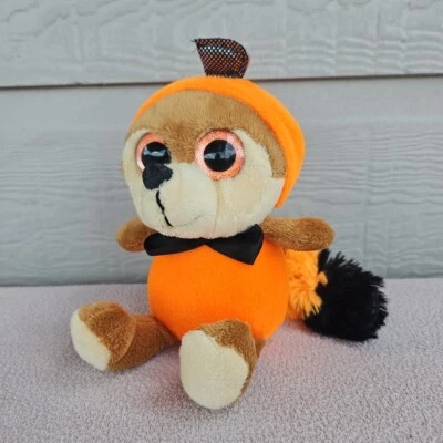 Dan Dee Jack O Lantern Raccoon Pumpkin Plush 5" Halloween Big Sparkle Eyes Boo - Image 1 of 4