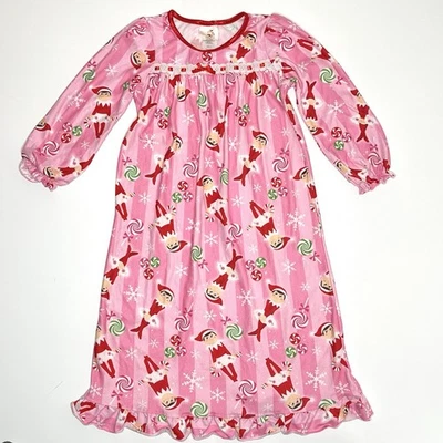 The Elf on the Shelf Pink Nightgown Girls Size 6 Pajamas Sweet Holiday Sleepwear - Image 1 of 4
