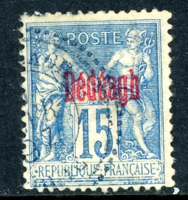 France Colonies 1893 Dedeagh 15¢ Blue Scott #4 VFU G101 - Image 1 of 4