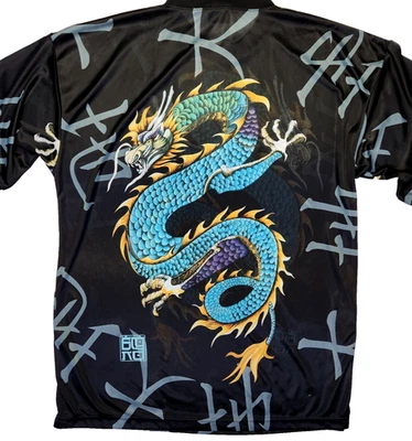 Camisa Estampada De Colección Bignd Anime Dragon All Over, Semi Transparente Talla M Foto 1 de 4