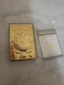 Pokemon Togepi Burger King 23k Gold Plated Trading Card 1999 Nintendo - Picture 1 of 5