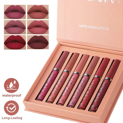 6PCS Lipstick Set Waterproof Long-Lasting Lipstick Beauty Cosmetic Make Up A - image 1 of 4