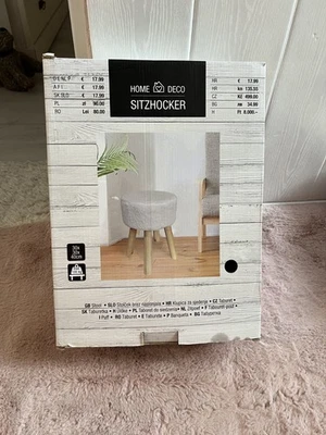 Pouf Puff Fußhocker Rund Sitz Hocker Polsterhocker Sitzhocker Badhocker NEU - Bild 1 von 2