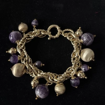 Veronese Multi Gemstone and Silver tennis Charm Bracelet Milor Italy 925 - Image 1 of 4