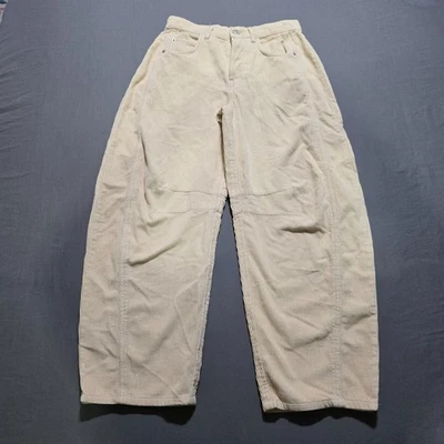 NUEVO Pantalones de mezclilla Free People We The Free Good Luck tiro medio con cordón barril 24 Foto 1 de 4