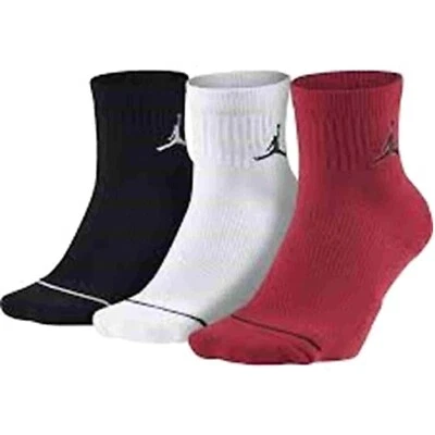 Nike Jordan Jumpman Men's Dri-Fit Quarter Socks 3 Pack Multi SX5544-011 - NWT - Image 1 of 2