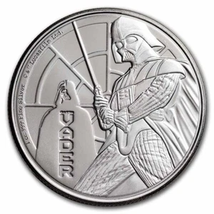 Darth Vader 2022 1 oz. Moneda de Plata 999 2 dólares Star Wars Jedi Lord Sith - Imagen 1 de 5