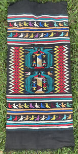 Vtg. Handwoven Tapestry Wall Hanging Southwestern Aztec Bird, Guatemala, VG