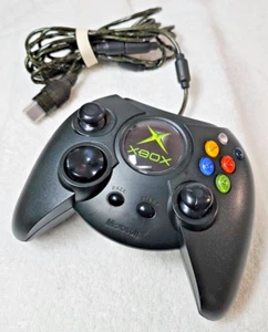 Original Xbox OEM DUKE Black Controller with Breakaway Cable CLEANED & TESTED - Picture 1 of 7