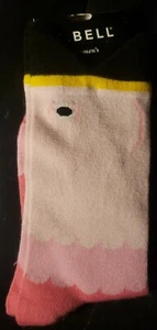 K Bell Womens Wide Mouth Flamingo Pink Crew Socks - Picture 1 of 2