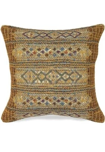 Liora Manne Marina Tribal Stripe Gold 18" Square Pillow 7MR8S805709 - Picture 1 of 1
