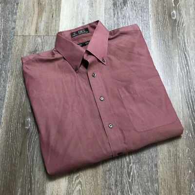 Camisa de vestir informal roja sin arrugas con botones NORDSTORM para hombre talla 16/32 Foto 1 de 4