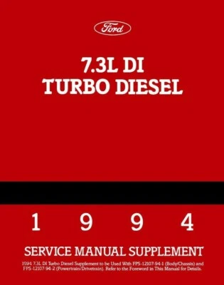 1994 Ford Truck 7.3 L Turbo Diesel Engine Shop Service Repair Manual Book Guide - Image 1 of 4