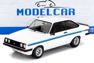 MCG 1/18 DIECAST 1977 FORD ESCORT MK2 MKII RS2000 WHITE/BLUE STRIPES MCG18439 - Picture 1 of 6