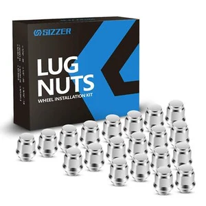 new 20x Black Wheel Lug Nuts | 1/2" 20 Threads | Spline Bulge Acorn + Socket Key - Picture 1 of 13