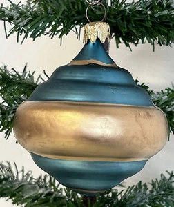 1 x Christbaumschmuck Formteil Gold Blau 5299/23 - Bild 1 von 2