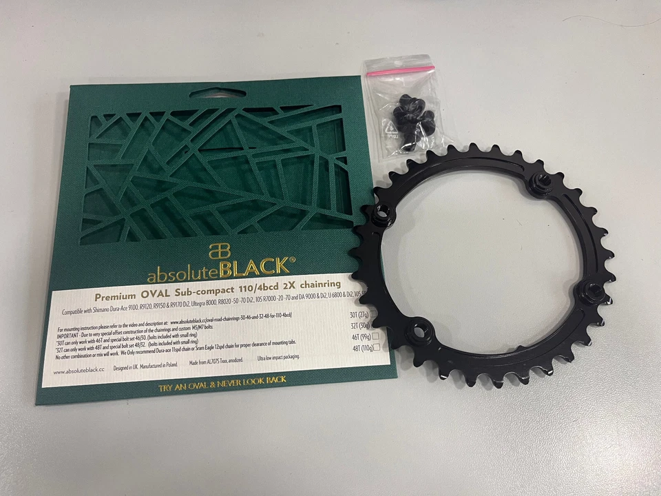 absoluteBlack Premium Oval 110 BCD Road Inner Chainring - 36t