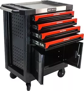 4 -Drawer Rolling Tool Chest Metal Tool Box w/Wheel Tool Cabinet Cart w/Lock - Picture 1 of 16