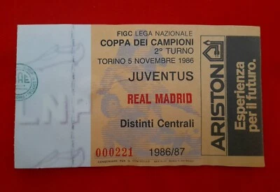 Biglietto/Ticket Juventus-Real Madrid  Coppa dei Campioni 1986/87 - Immagine 1 di 2