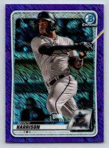 2020 Bowman Chrome Purple Shimmer Refractors #BCP156 Monte Harrison (ref 194208) - Picture 1 of 2