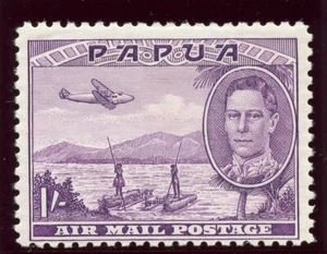 Papua 1939 KGVI 1s mauve MLH. SG 167. Sc C14. - Picture 1 of 2