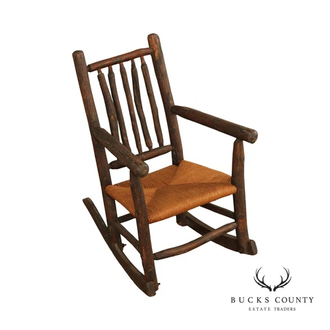 Antique Adirondack Rustic Style Children's Rocking Chair Cover