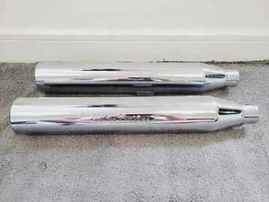 Harley Davidson Softail Chrome Blunt Cut Exhaust Muffler 80160-97 - Picture 1 of 10