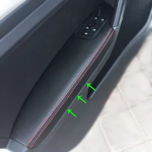 Quality Synthetic Door Panel Armrest Leather Cover Trim For VW Golf 7 MK7 14-18 - Picture 1 of 13