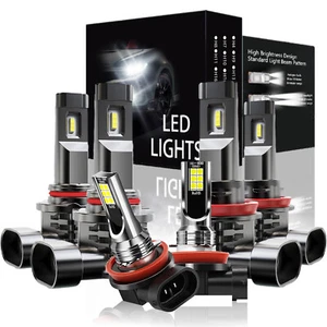 For Ram 1500 Big Horn Crew Cab Pickup 2019-2023 LED Headlight Fog Light Bulbs A+ - Picture 1 of 13