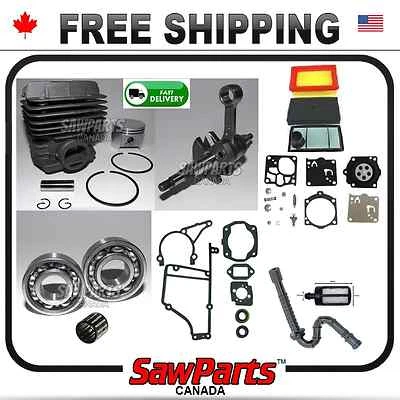 AFTERMARKET STIHL O.E.M. REPLACEMENT Fits STIHL TS400 CYLINDER PISTON CRANKSHAFT PREMIUM O-H REBUILD KIT + walbro kit