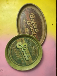 Vassoio da portata vintage per prodotti da forno antico piatto da cucina in metallo - Foto 1 di 2