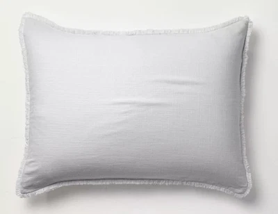 Almohada Casaluna Heavyweight Mezcla de Lino Gris Claro Falsa Tamaño Estándar 20" x 26" Foto 1 de 4