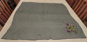 Hand Rolled Pure Silk Top Hit Fashion Baar &. Beards Inc. Green 35"x34" Floral - Picture 1 of 5