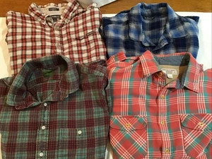 4 Men's Flannel Shirts L-Eddie Baur, Alpine Design, Sid Mashburn, Wallace Barnes - Picture 1 of 24