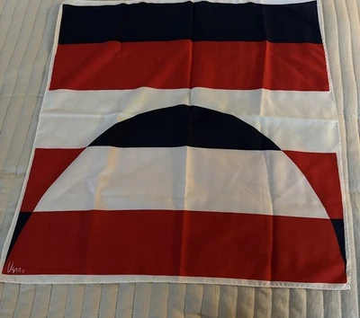 VERA Bufanda Bufanda Geométrica Azul Rojo Blanco Acetato Japón 22" Cuadrado Foto 1 de 4