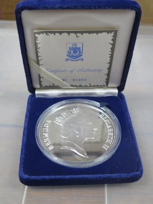 Bermuda Sea Venture 1987 a prueba de naufragios 5 oz plata .999 en estuche certificado de autenticidad - plata de 5 oz Foto 1 de 4