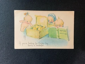 1923 ROSIE O’NEILL KEWPIE OSTERN POSTKARTE - EIN KORB MIT GUCKEN - HERVORRAGENDER ZUSTAND - Bild 1 von 4