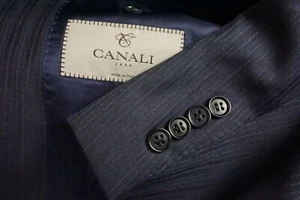 Canali 1934 Actual Azul Faint Rayas Lana 2 PC Chaqueta Pantalones Talla 48R - Imagen 1 de 11