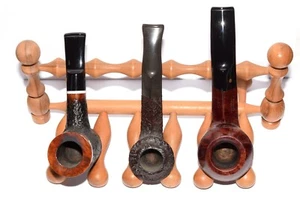 SOPORTE DE 3 TUBOS DE MADERA GENUINA ** L. NUEVO ** pipa de silbata - Imagen 1 de 3