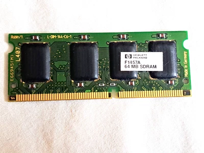 HP F1457A 64MB PC66 SDRAM 144PIN 66MHz SO-DIMM para HP Omnibook, Dell Inspiron. Foto 1 de 4